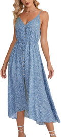 BROVAVE Women's Summer Polka Dot Boho Sundress - Flowy Midi Fit