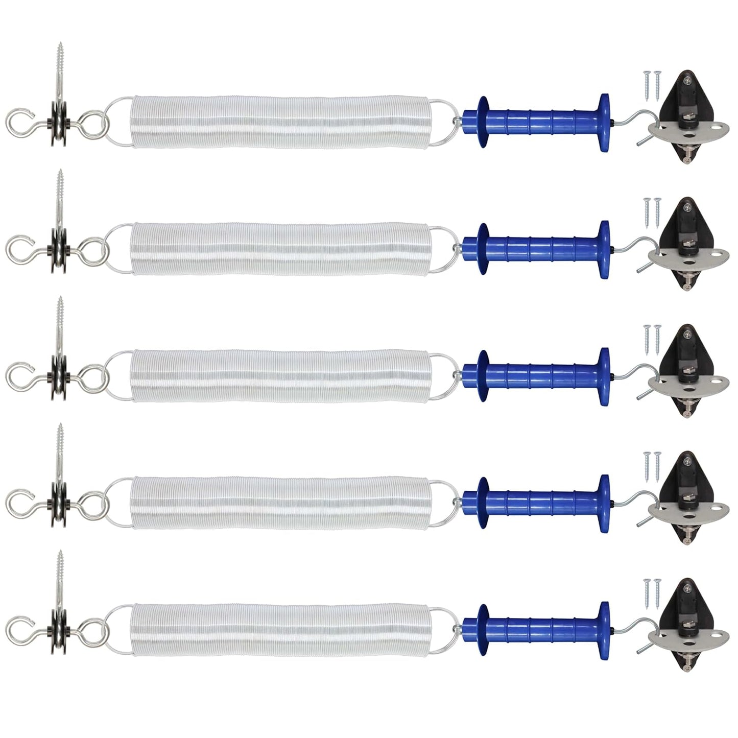 5 Pack Electric Fence Gate Kit with Spring Handle and Insulators