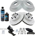 TRQ Front & Rear Ceramic Brake Pad & Rotor Kit - Complete Replacement