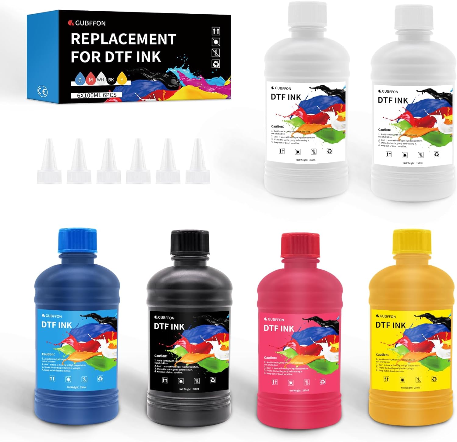 Vibrant DTF Pigment Ink Set - Wide Format & Desktop Printers