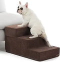 Lesure Dog Stairs for Small Dogs - Folding 3-Step Pet Steps