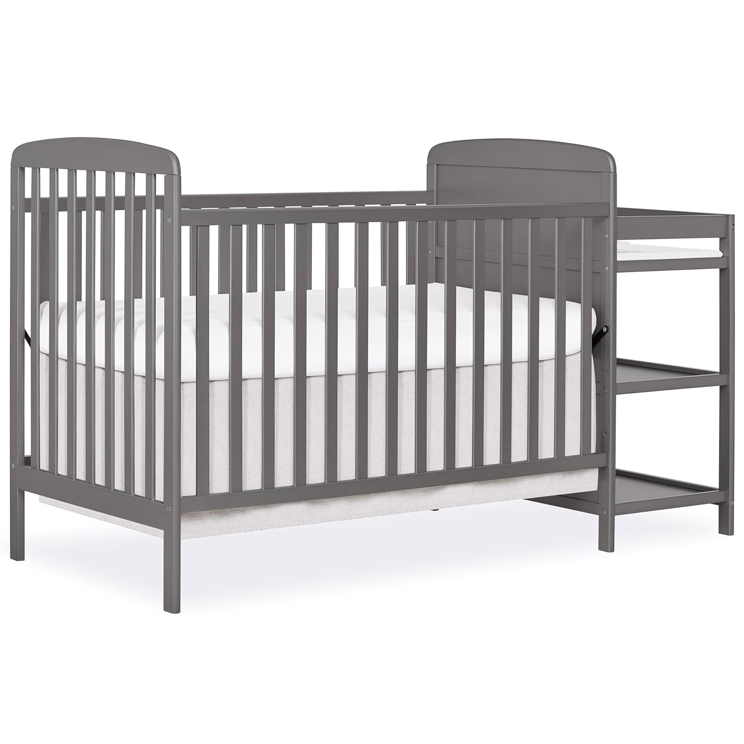 Dream On Me Anna 3-in-1 Convertible Crib & Changer in Steel Grey