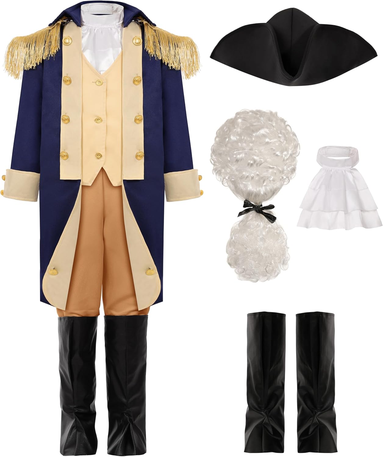 Kids George Washington Costume for Boys - Founding Father Style