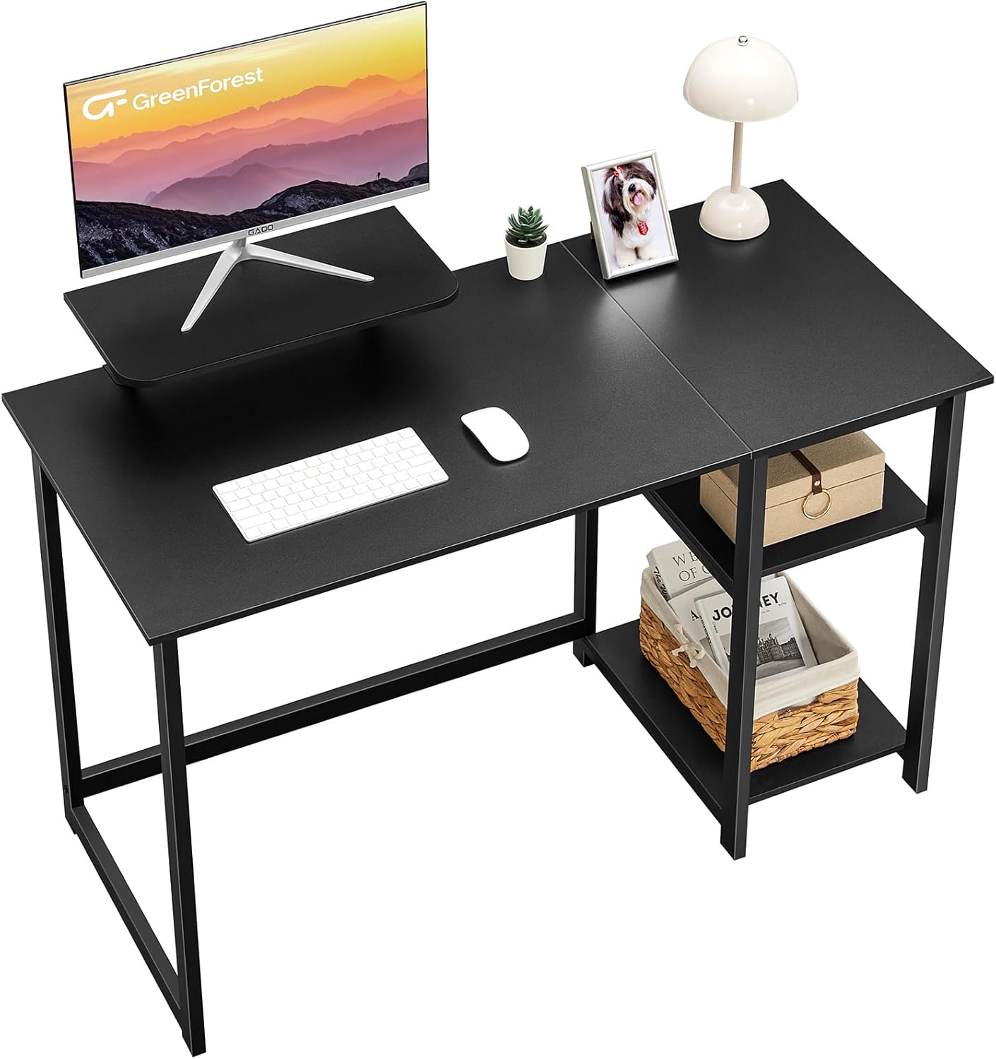 Compact Gaming Desk with Adjustable Storage