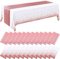 Breling White and Rose Gold Tablecloth and Runner Set - Event Ready