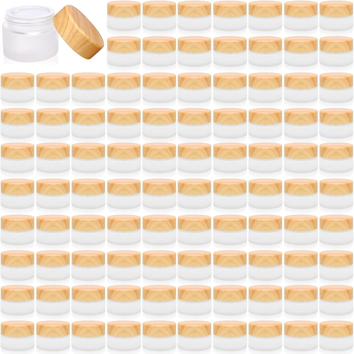 64 Pcs Glass Cosmetic Containers for Makeup and Lotion Storage