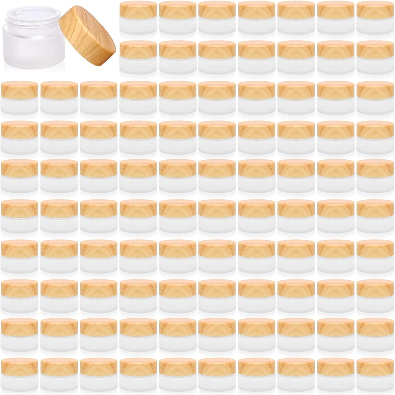 64 Pcs Glass Cosmetic Containers for Makeup and Lotion Storage