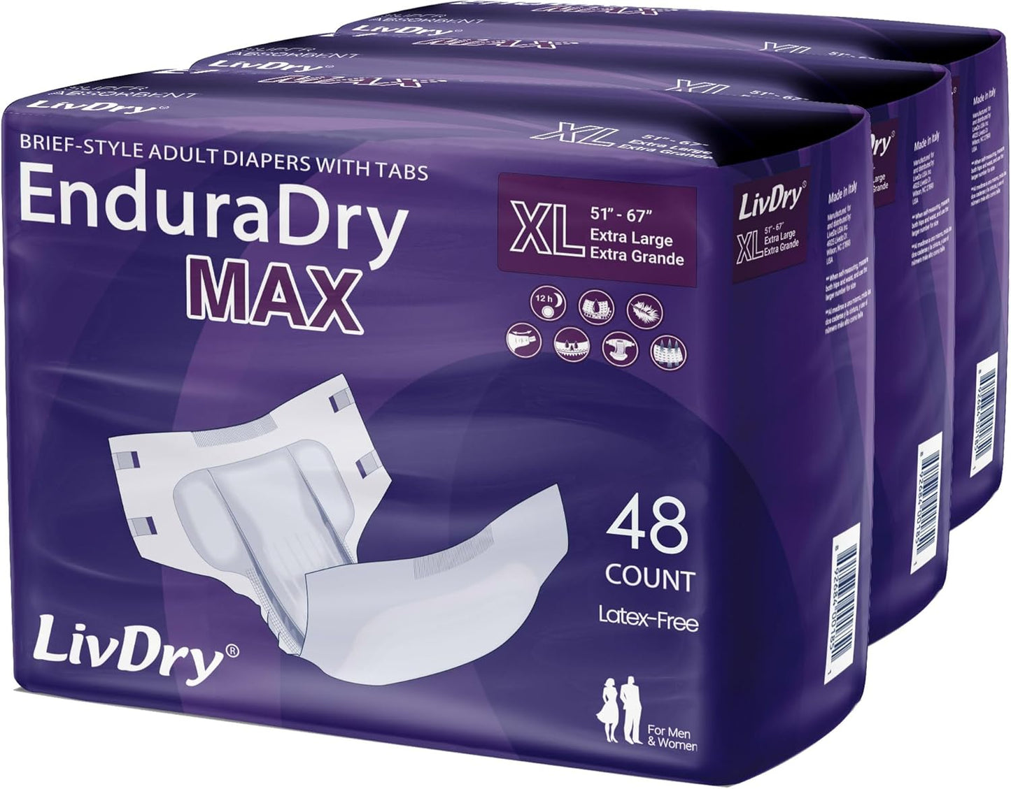 LivDry EnduraDry Max XL Adult Diapers for Ultimate Comfort