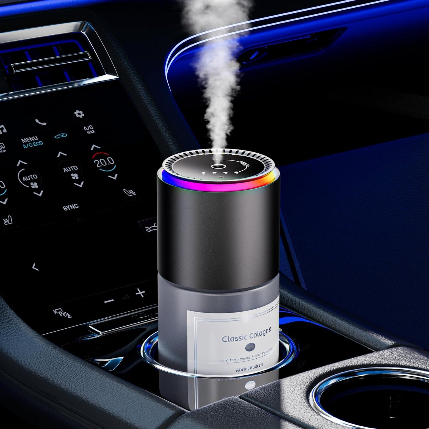 Smart Car Air Freshener with RGB Music Syncing Light and Auto Off