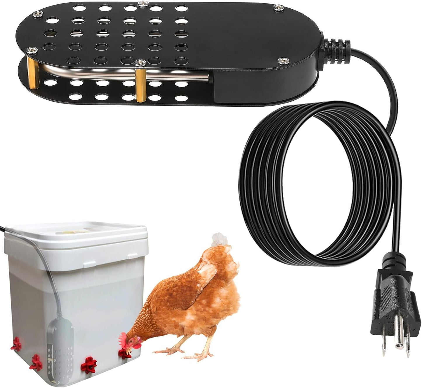250W Submergible Chicken Waterer Heater - Keep Flocks Warm!