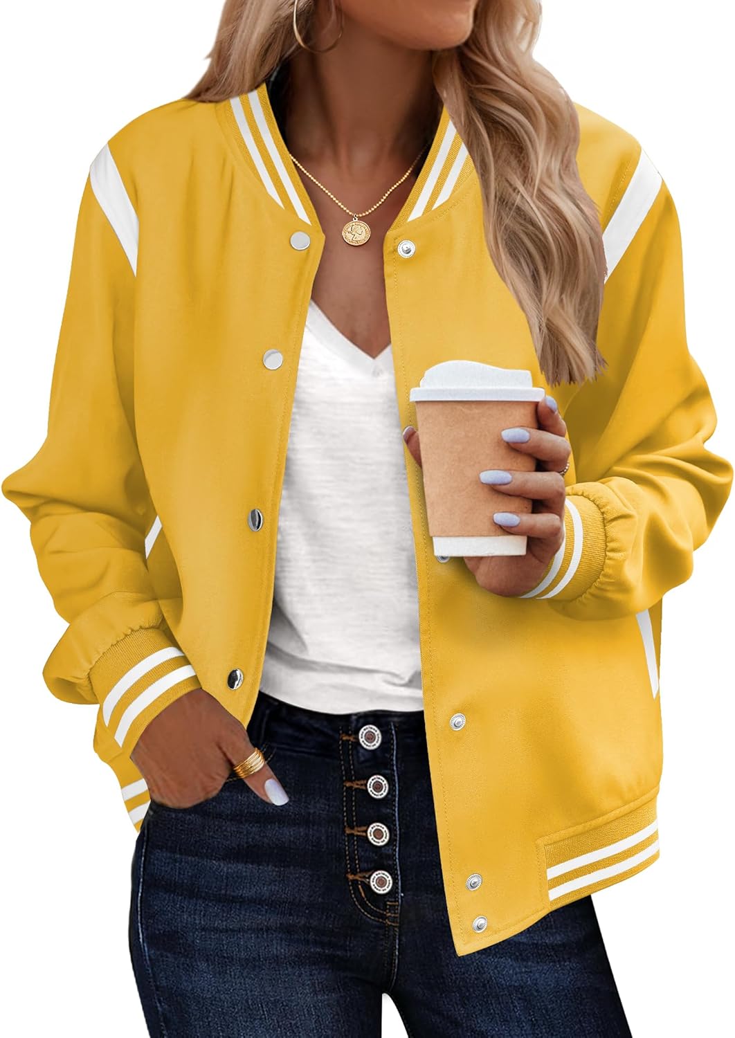 Zeagoo Bomber Jacket Women Casual Lightweight Fall Fashion