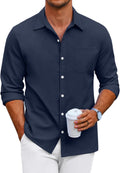 Men's Oxford Shirt Long Sleeve Casual Button Down - Regular Fit