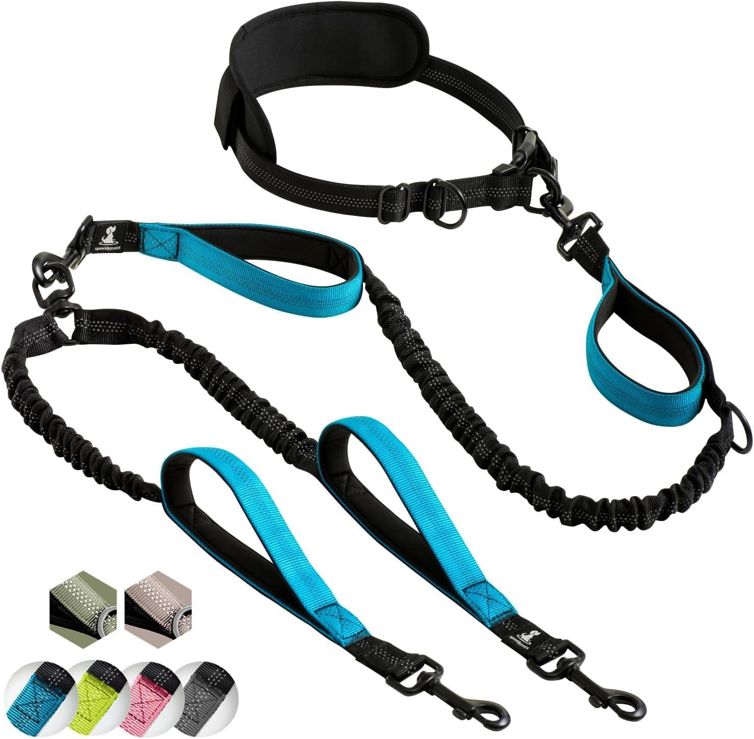 Hands Free Double Dog Leash for Medium and Large Breeds