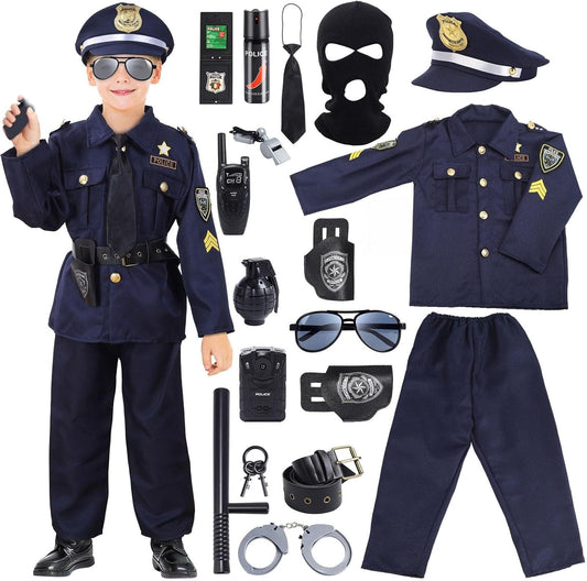 16PCS Police Costume for Kids - Fun Role-Playing Set