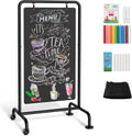 SELEAD Metal Swinging Chalkboard with Wheels - Double Sided 40in x