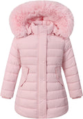 Girls Waterproof Warm Puffer Coat - Long Parka with Removable Hood