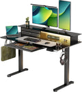 Innovative Glass Standing Desk with 3 Drawers & USB Ports