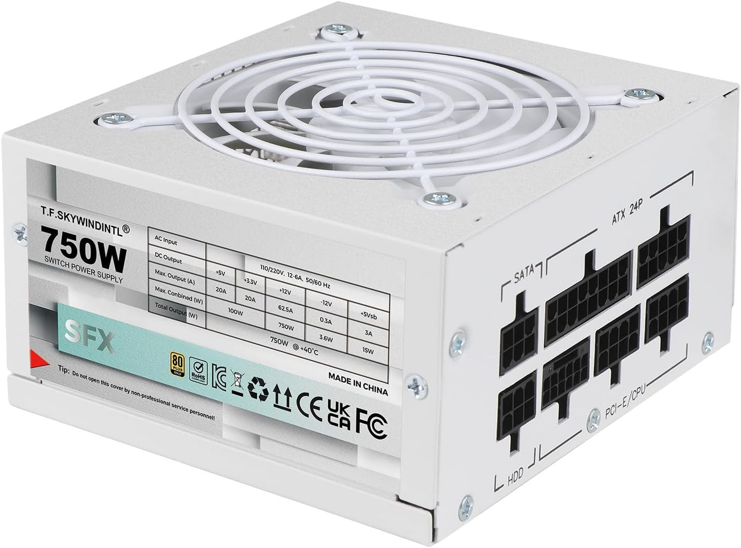 SFX Power Supply 750W: Compact Gaming PSU with Ultra-Quiet Fan
