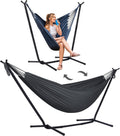 2-in-1 Hammock Convertible Double Hammock with Stand Included