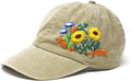 Unique Hand Embroidered Floral Baseball Cap 100% Cotton - One