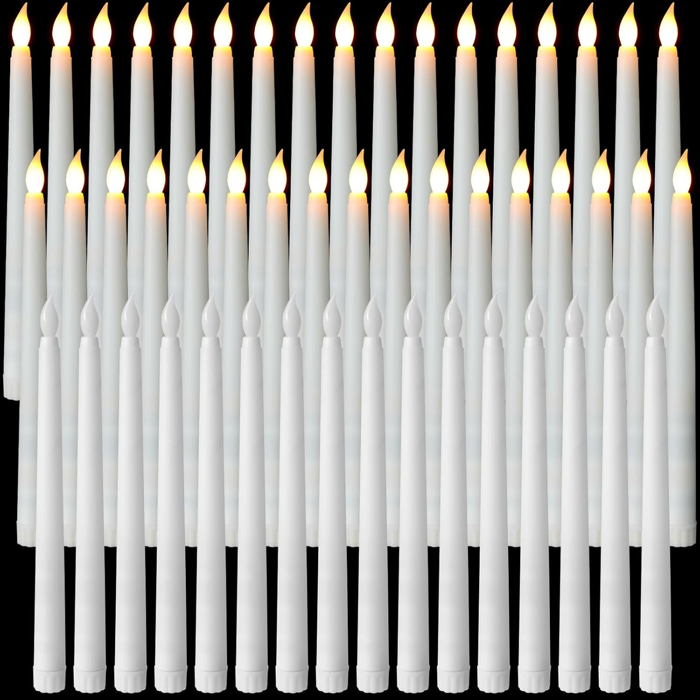 50 Pcs 9.7 Inch LED Flameless Taper Candles for Events