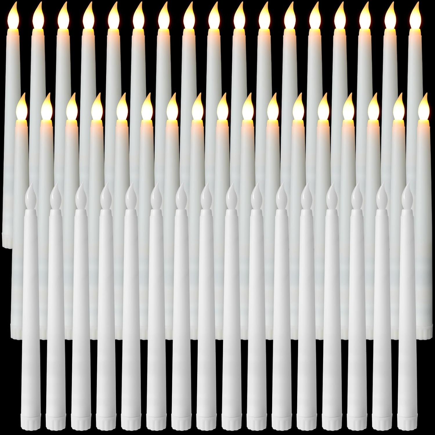 50 Pcs 9.7 Inch LED Flameless Taper Candles for Events