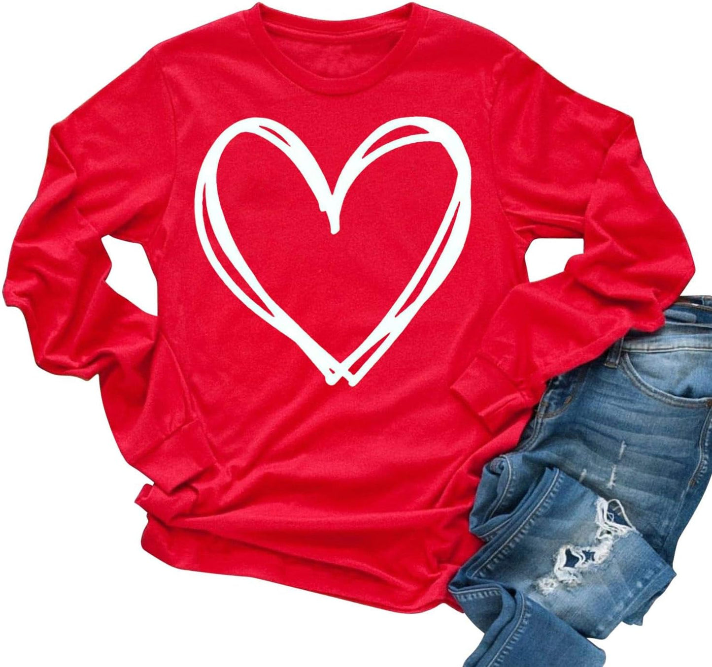 Love Heart Raglan Tee for Her, Valentine's Day