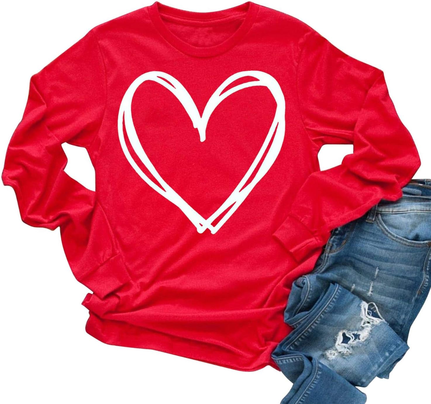 Love Heart Raglan Tee for Her, Valentine's Day