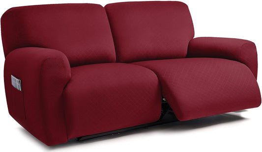 ULTICOR Squared Jacquard Design Extra Wide Reclining Sofa Cover