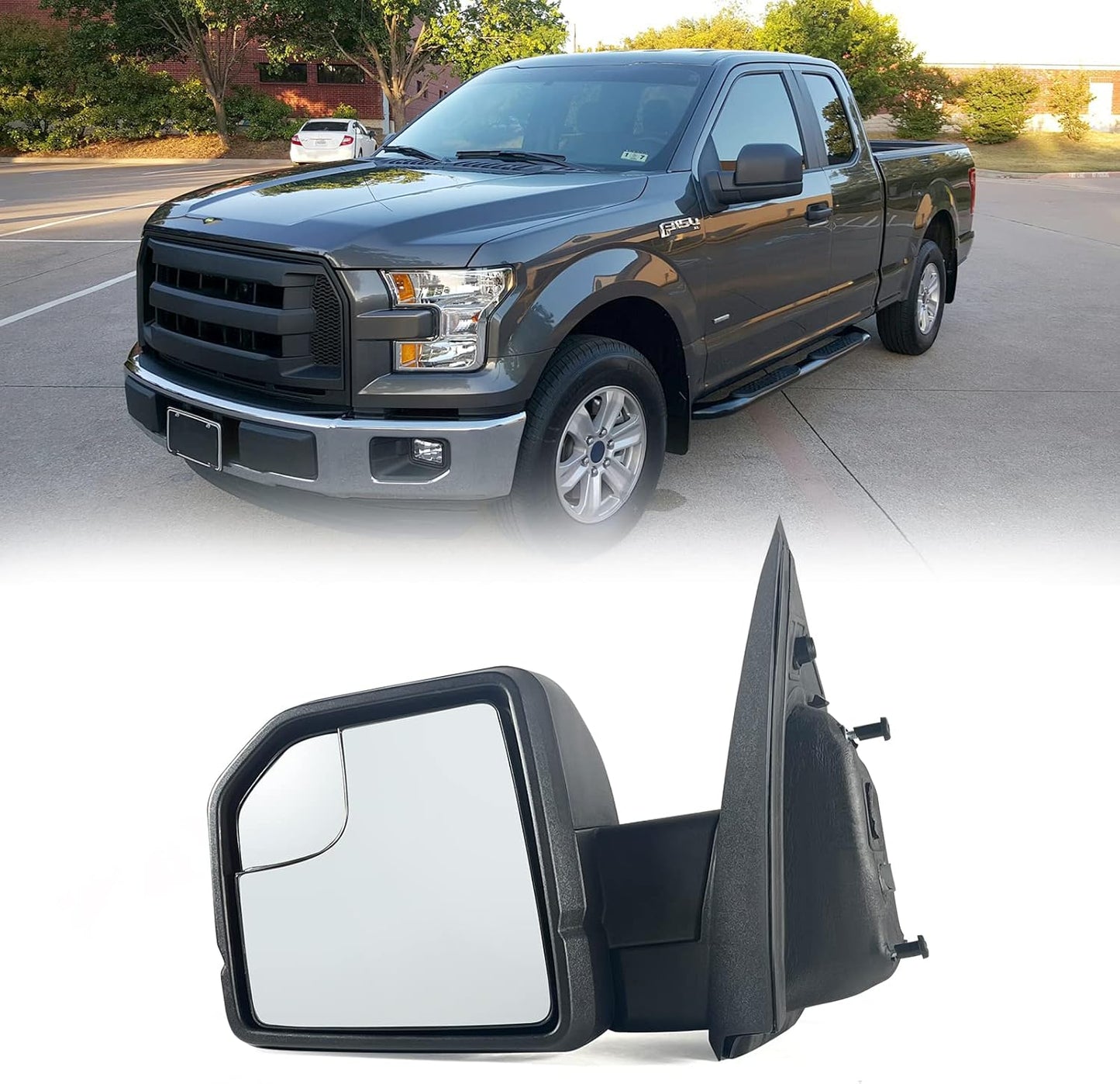 Left Driver Side Door Mirror with Blind Spot Glass for Ford F150