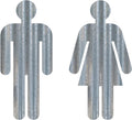 Bathroom People Corrugated Galvanized Metal Sign Set (24 in) - Rustic