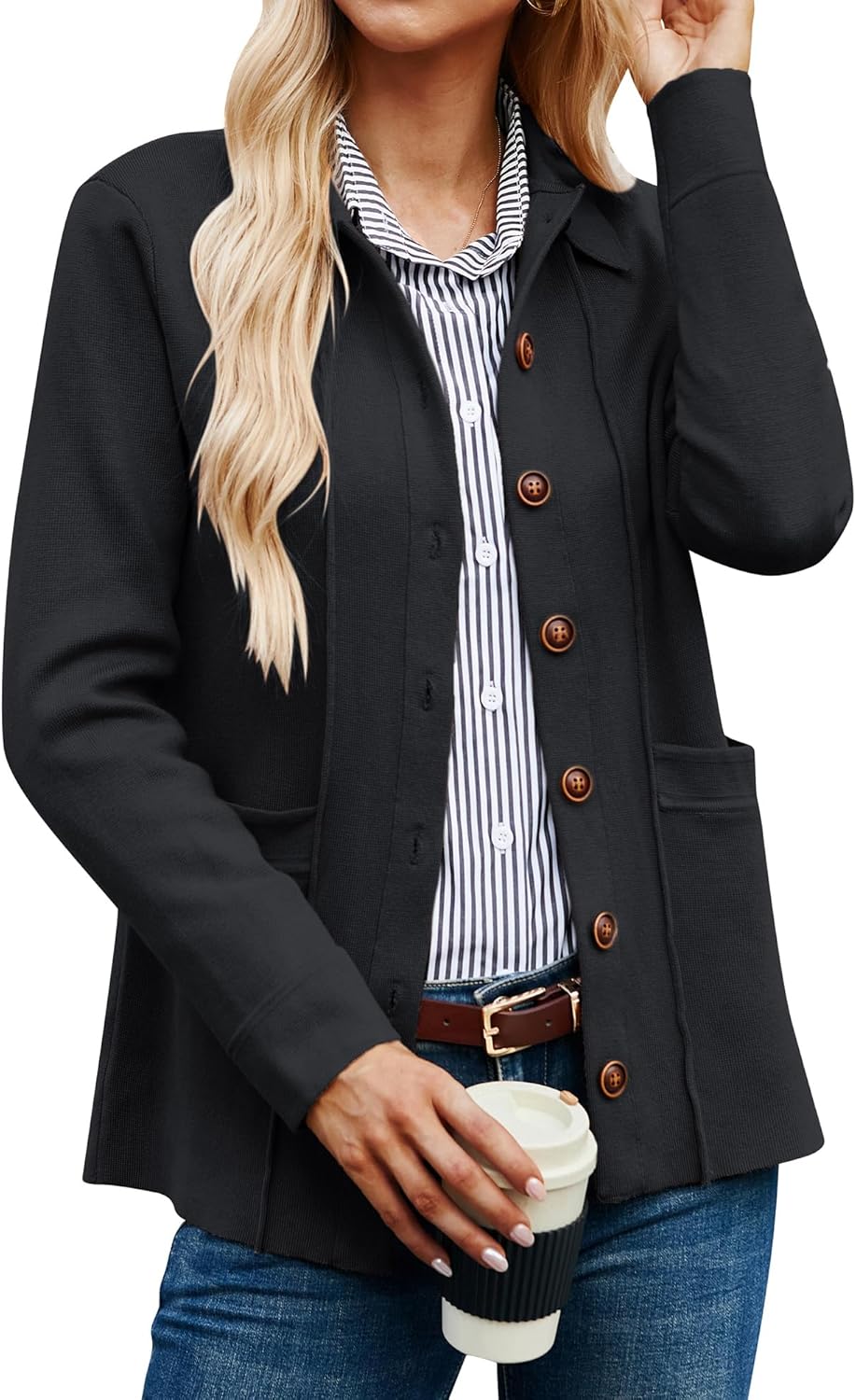 Stylish GRACE KARIN Women Casual Cardigan with Pockets