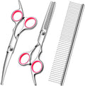 Dog Grooming Scissors with Safety Round Tips - 4 in 1 Grooming Kit