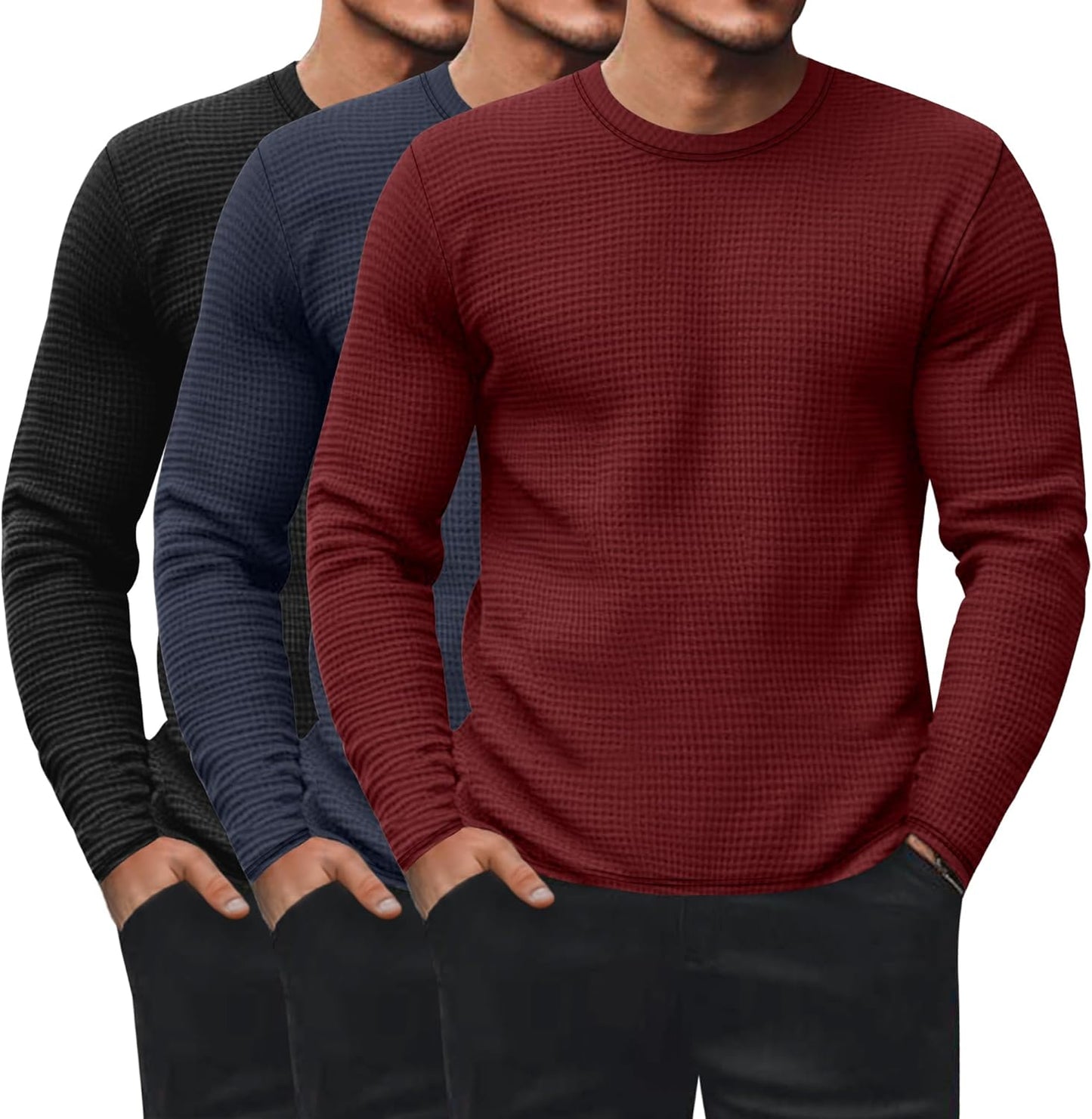 Men's Waffle Long Sleeve Shirts for Comfort and Style
