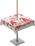 Happy Valentine's Day Couple Gnome Tablecloth - Waterproof & Washable! 54x54 Outdoor Love Gift