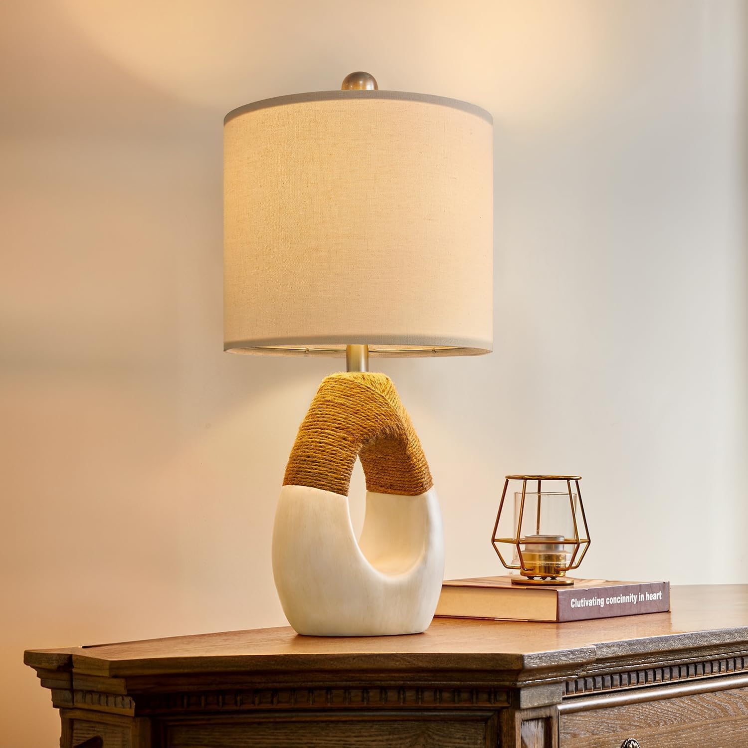 Boho Table Lamps for Bedroom and Living Room - Rustic Design