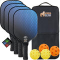 Fiberglass Pickleball Starter Set for Men and Women - 4 Paddles