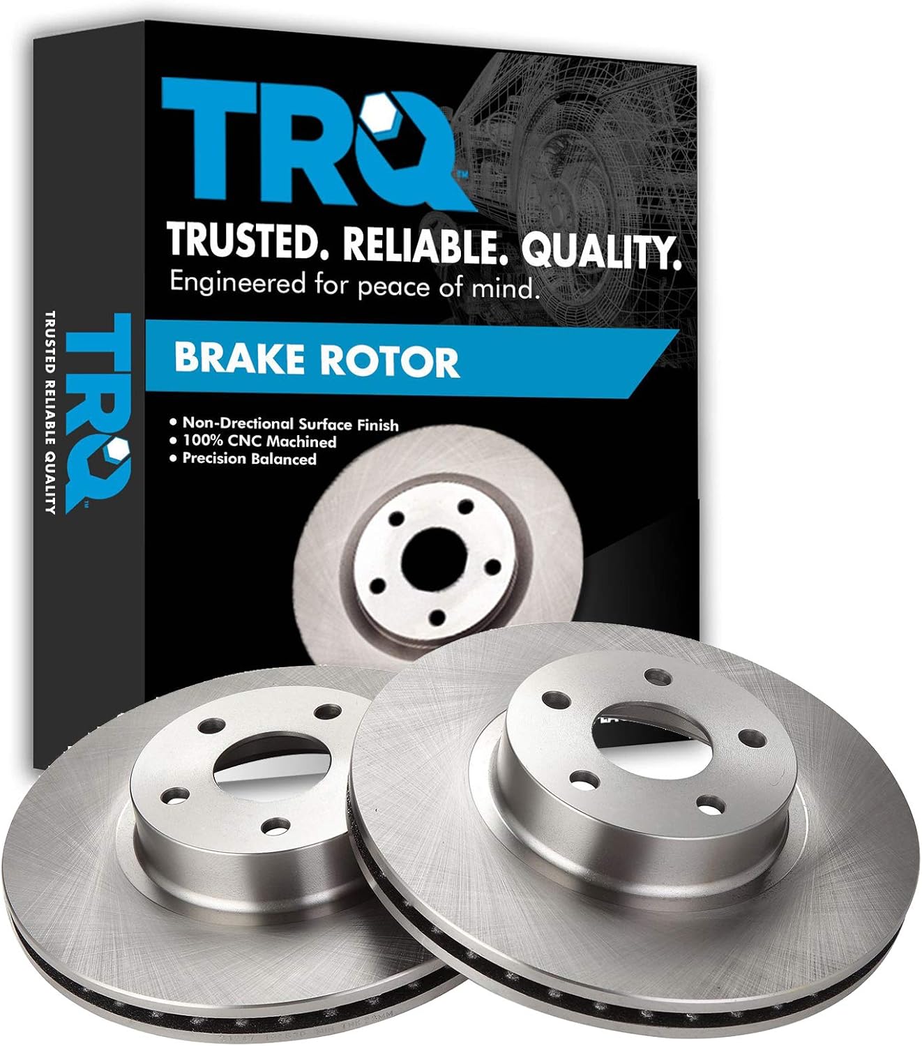 TRQ Front Brake Rotors Set for 2005-2016 Saab and Subaru