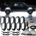 10Pods Metal Bright Pure White LED Rock Lights Kit for Trucks
