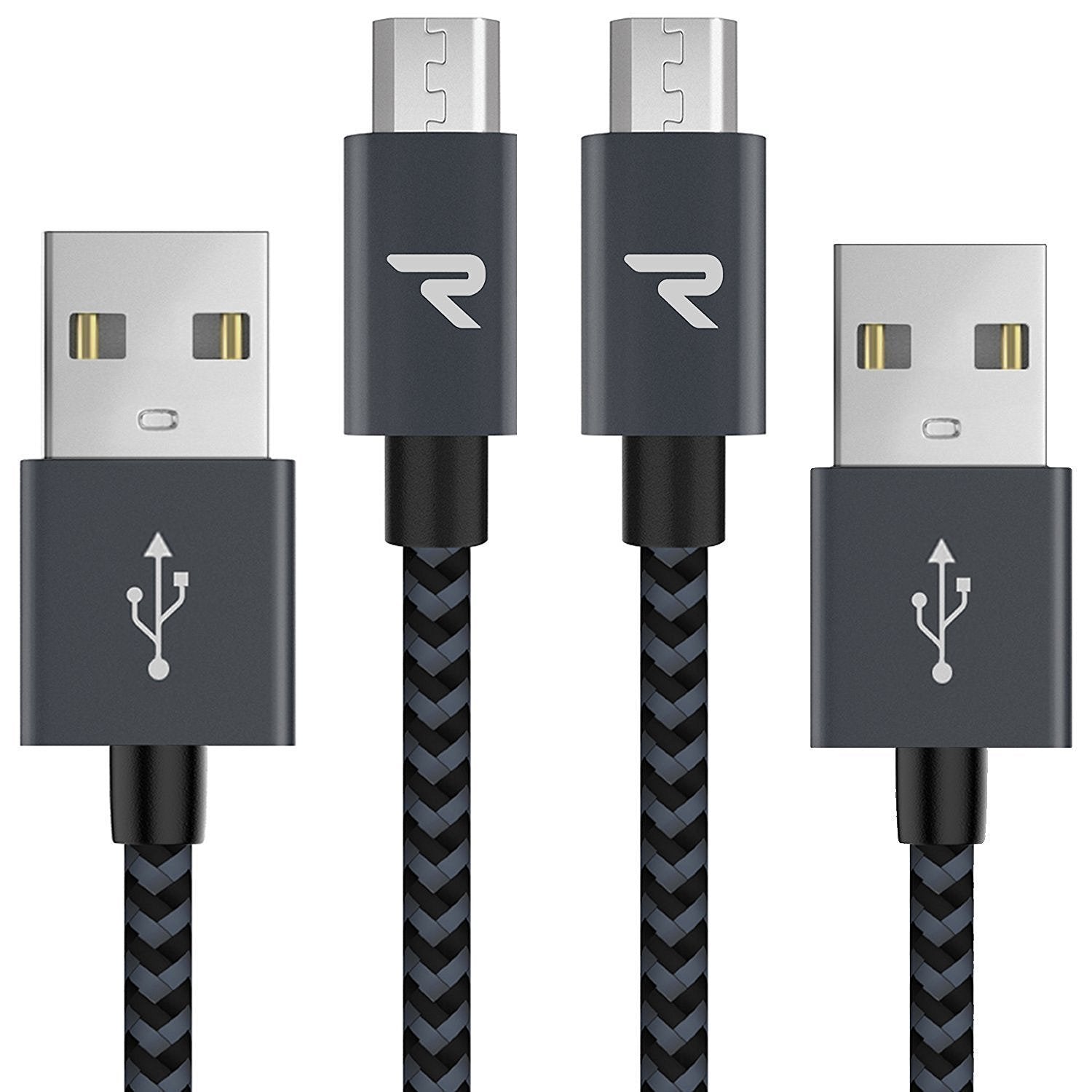 Rampow 2 Pack Micro USB Fast Charger - Sync & Charge Android Devices with QC 3.0