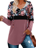 Womens Quarter Zip Tunic Hoodies Pullover - Loose Fit Comfort