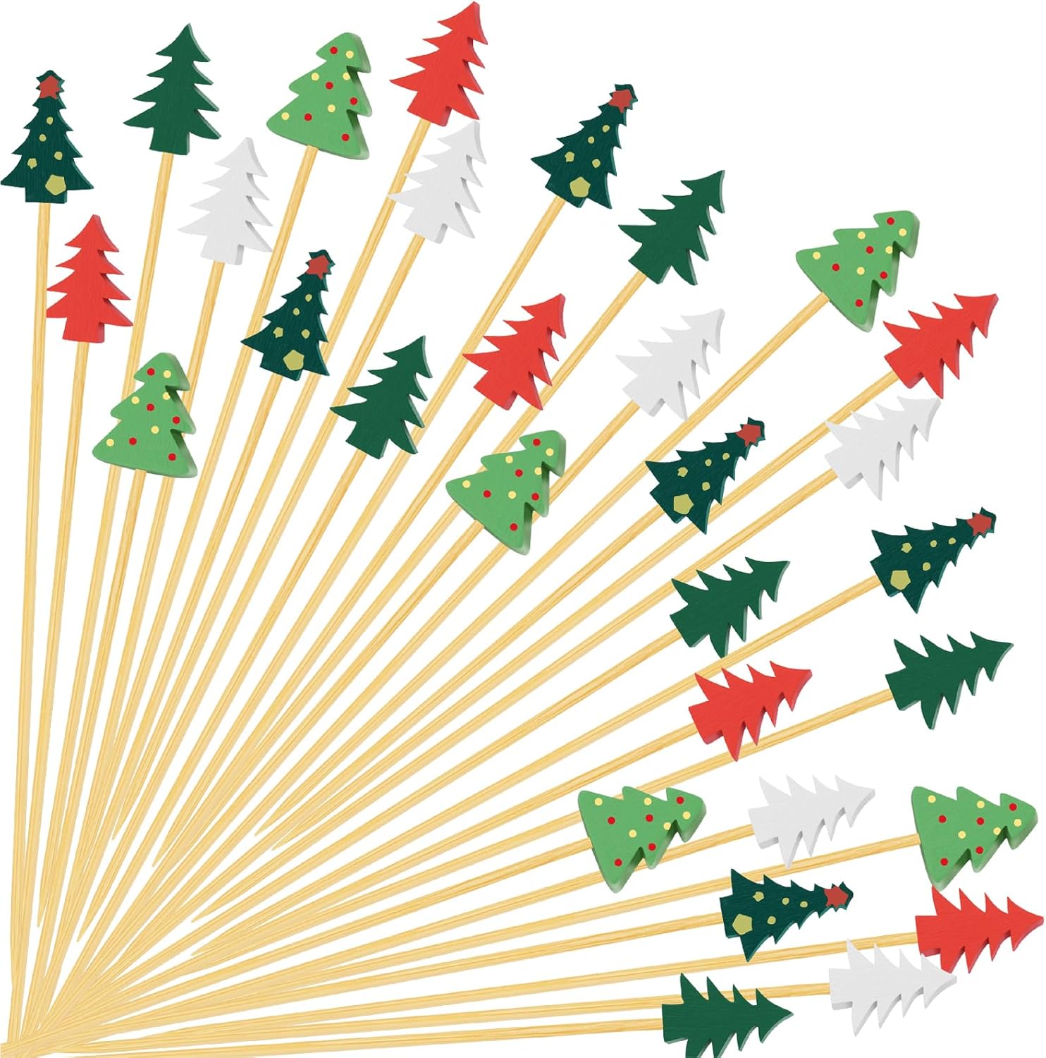100 Bamboo Christmas Picks for Festive Appetizers!