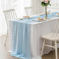 Chiffon Table Runner 14x108 in 12 Pack - Blue Mist for Events