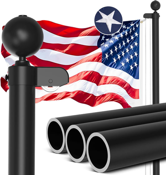 12 Gauge Flag Pole Kit for Heavy Duty Outdoor Use 20FT