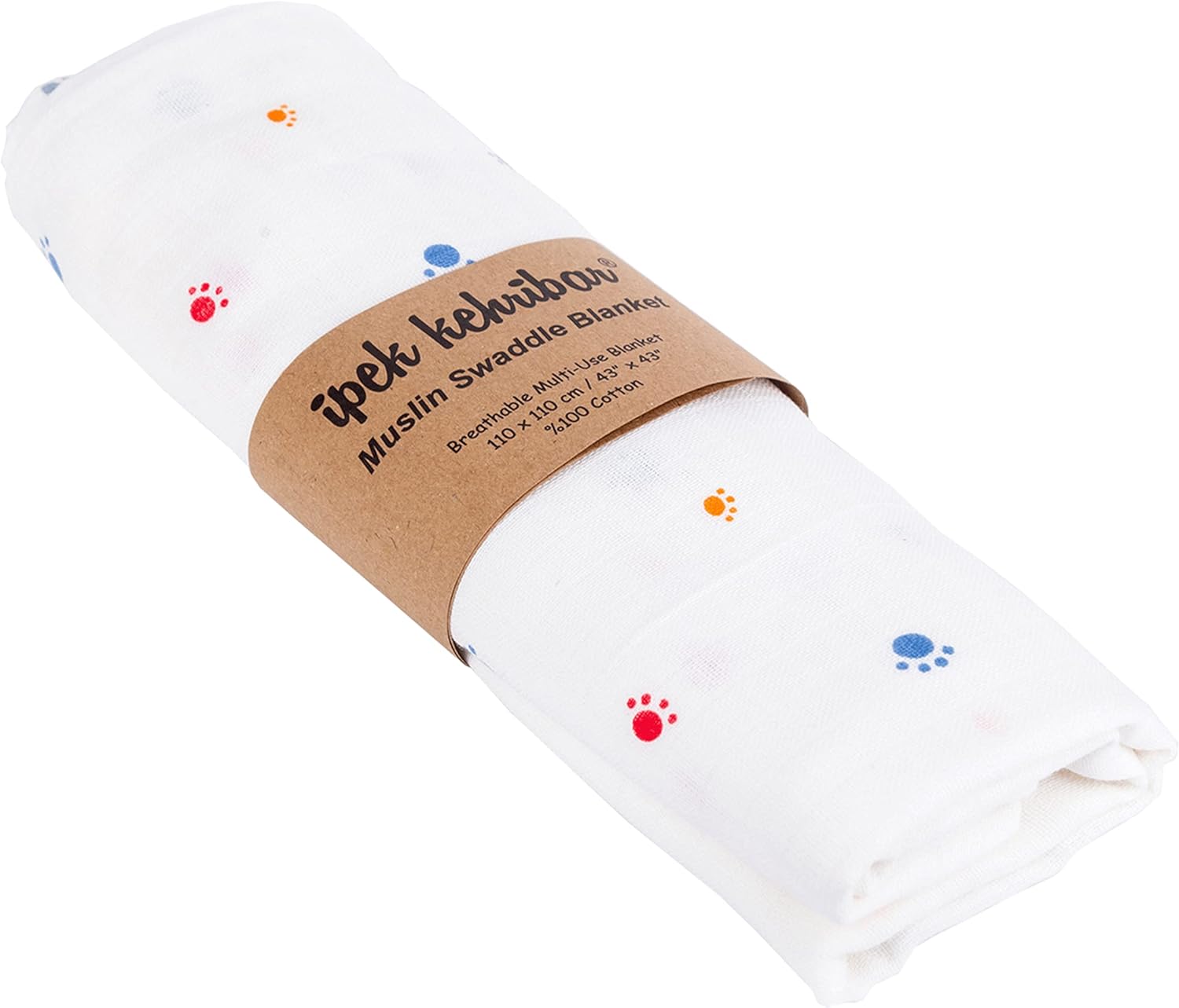 Muslin Swaddle Blanket for Baby - 100% Cotton, Large 43x43 in