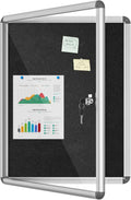 Enclosed Bulletin Board 26in x 20in Lockable Cork Display - Secure