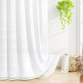 Extra Long Boho Farmhouse Shower Curtain with Tassel 72x84 - Linen