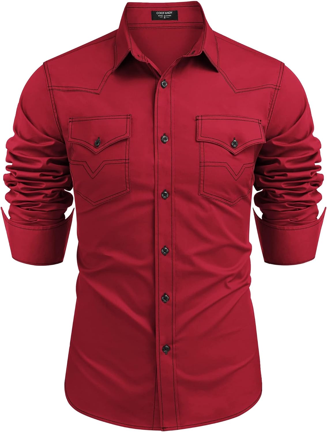 COOFANDY Men's Western Cowboy Shirt for Casual and Work Wear
