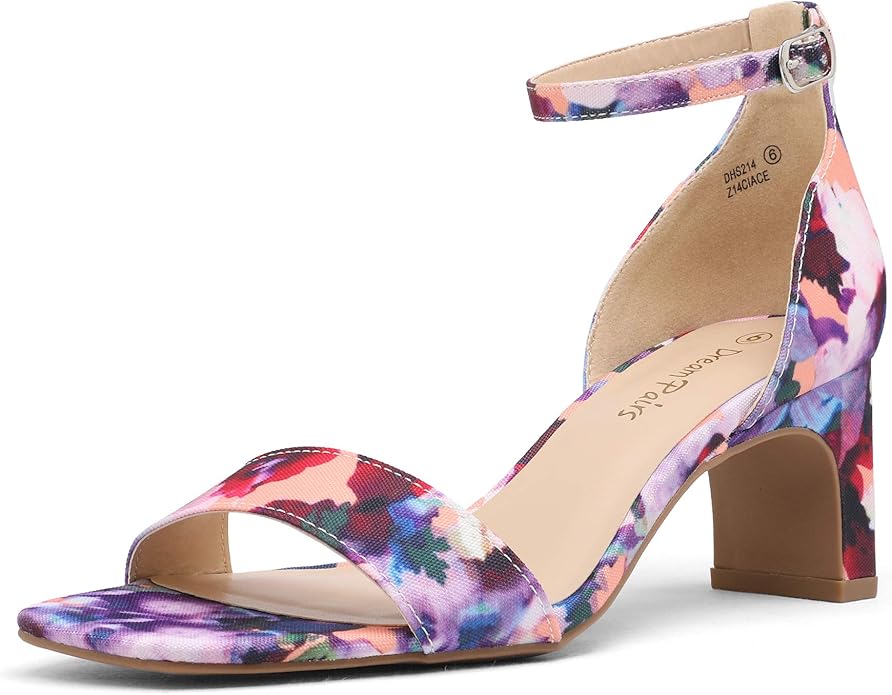 DREAM PAIRS Women's Square Toe Low Block Chunky Heels Shoes