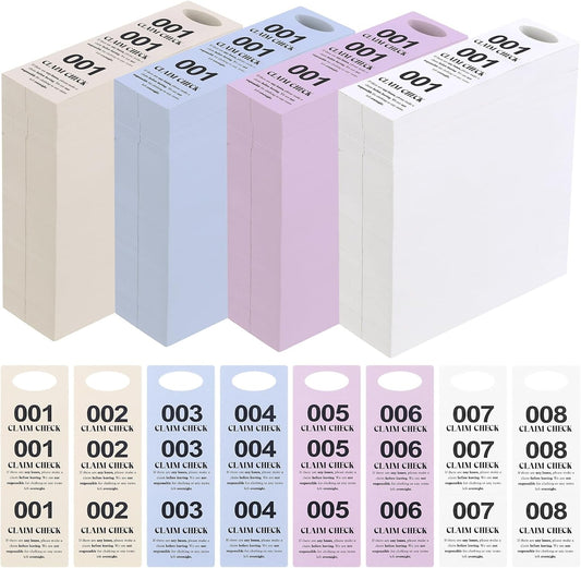 Clabby 2000 Pcs Colored Paper Coat Check Tickets for Events